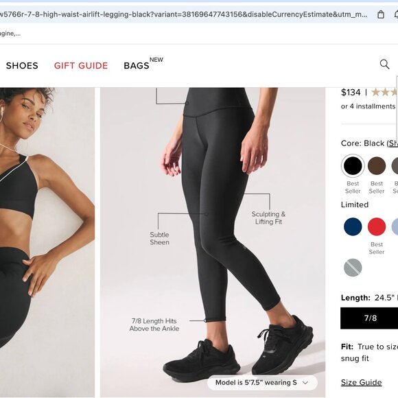 ALO Yoga Pants - NWT Alo 7/8 Airlift Leggings Tight Black S